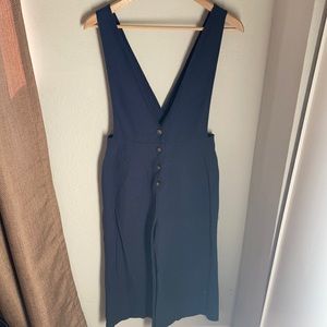 Navy blue wide leg jumpsuit